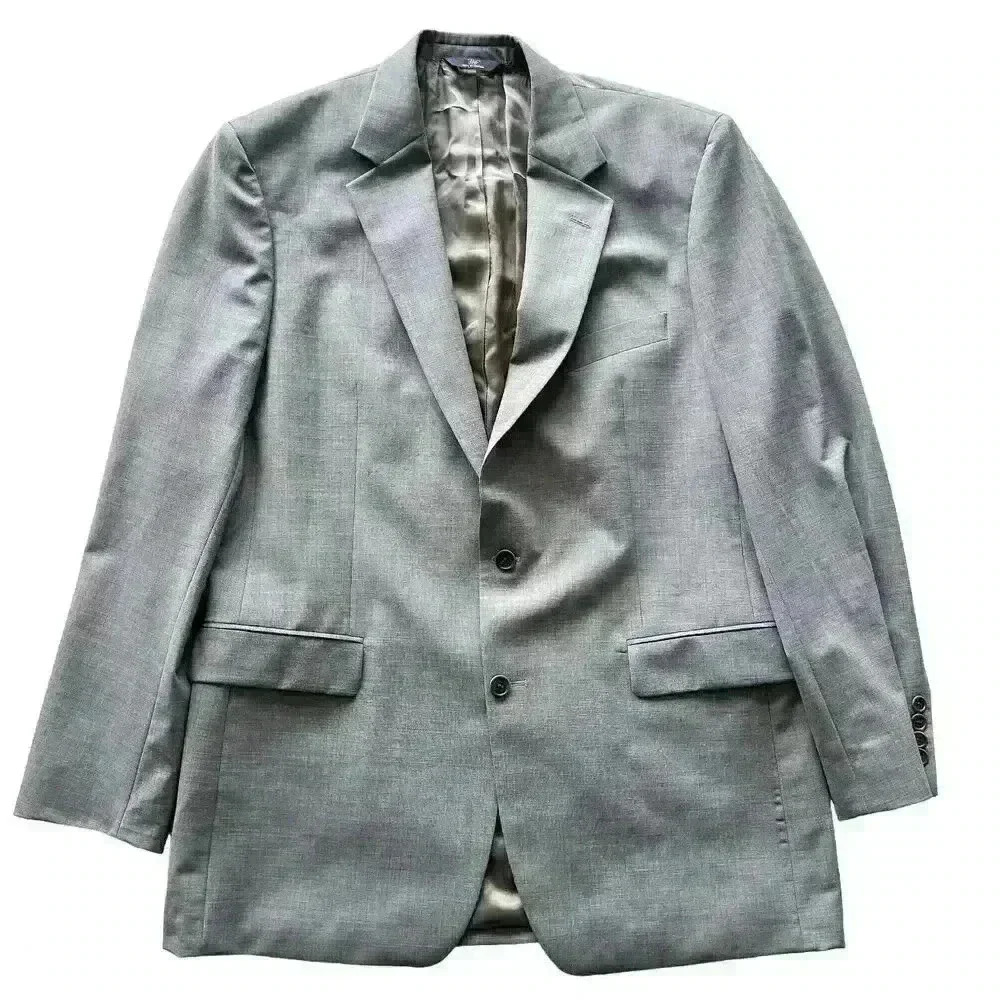 Brooks Brothers 346 Men's Gray Stretch Lined Classic Wool Jacket Blazer Size 43L